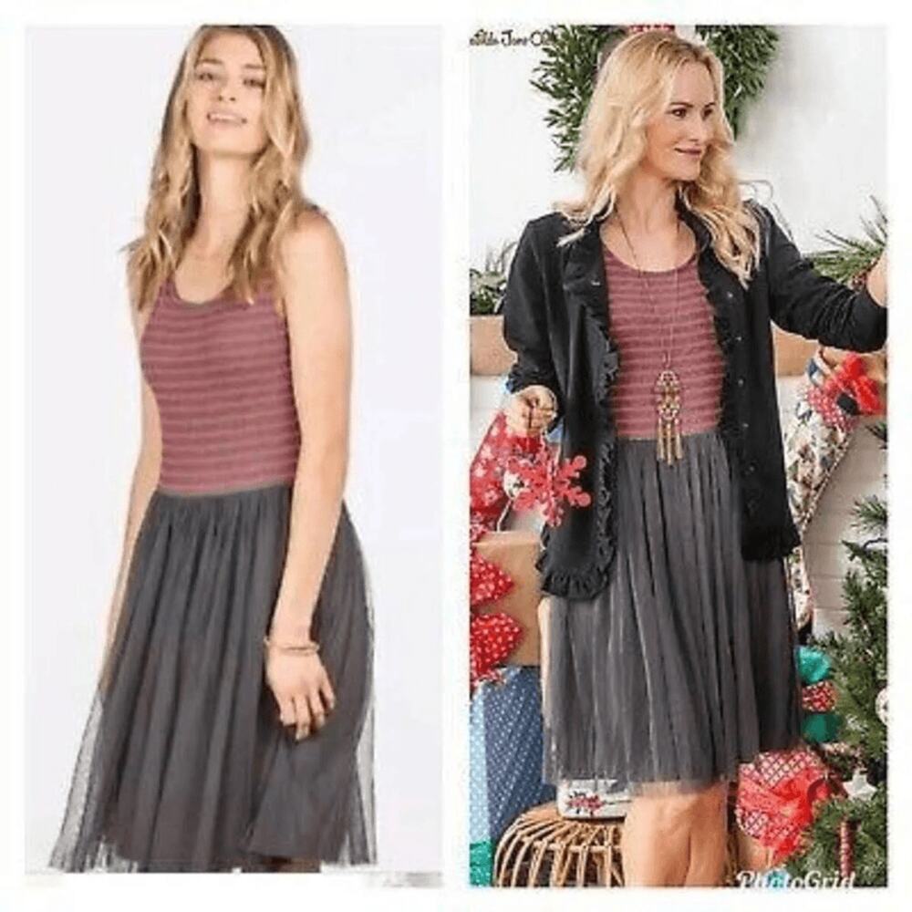 Matilda Jane Twas The Night Tulle Skirt Sleeveless Tank Dress Sz M